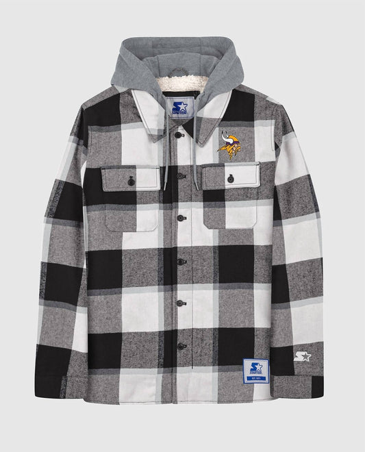 Starter - Men's Minnesota Vikings The Big Joe Sherpa Lined Plaid Jacket