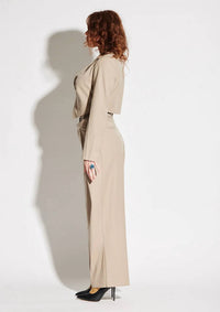 Circular Path - Asymmetric Crop Pinstripe Blazer