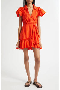 Cinq A Sept - Lila Asymmetric Ruffle Taffeta Mini Dress