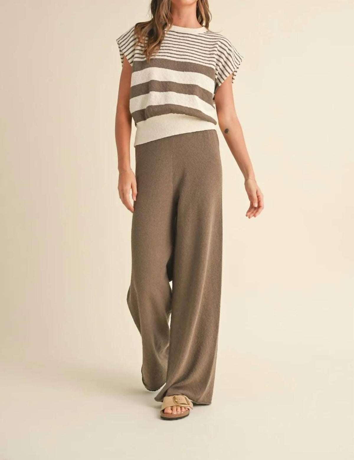 Miou Muse - Straight Leg Knitted Pants