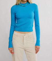 Free People Ever After Pullover Sweater in swedish blue - women's sweater