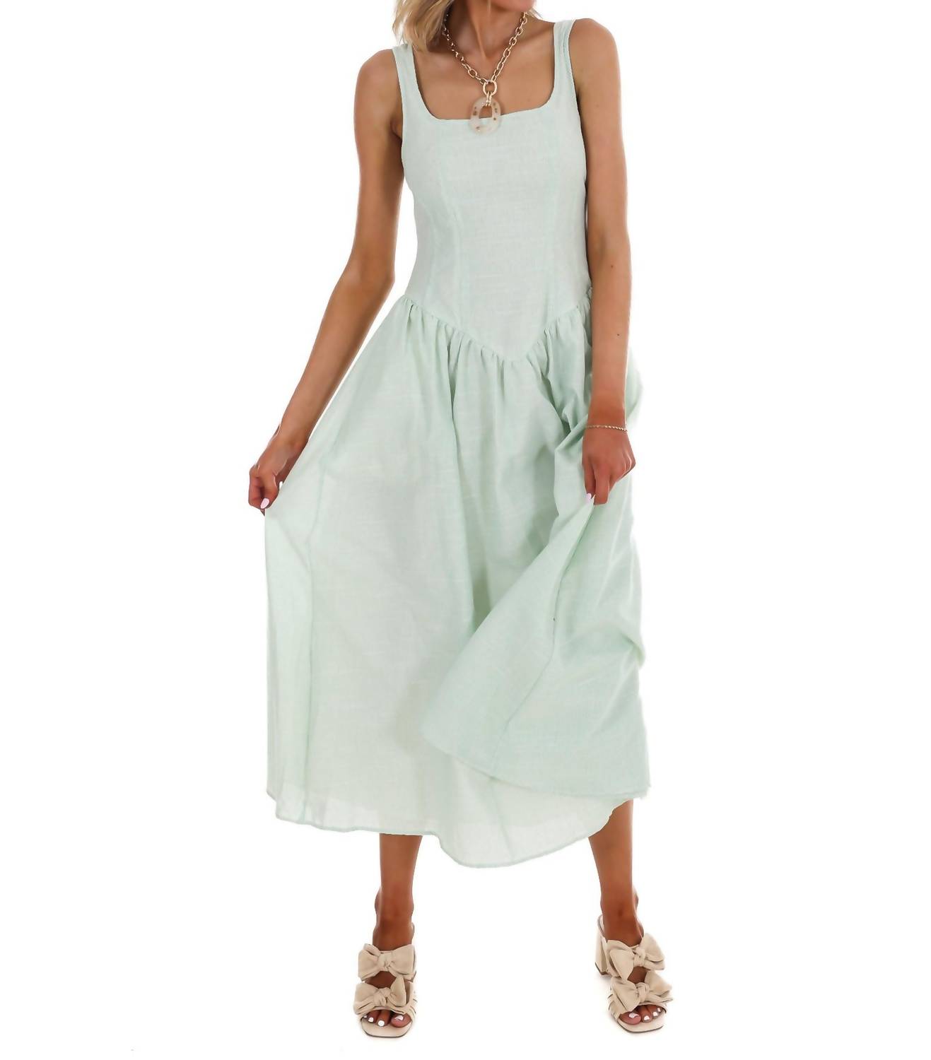 Mustard Seed Showing Off Stripe Maxi Dress in aloe - women's dress - view 7