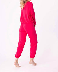 PJ Salvage Day Dreams Modal Pajama Set in ruby red - women's sleepwear - alternate view