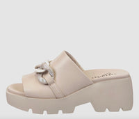Naked Feet Women's Iso Platform Sandals in beige - women's sandal - detail view