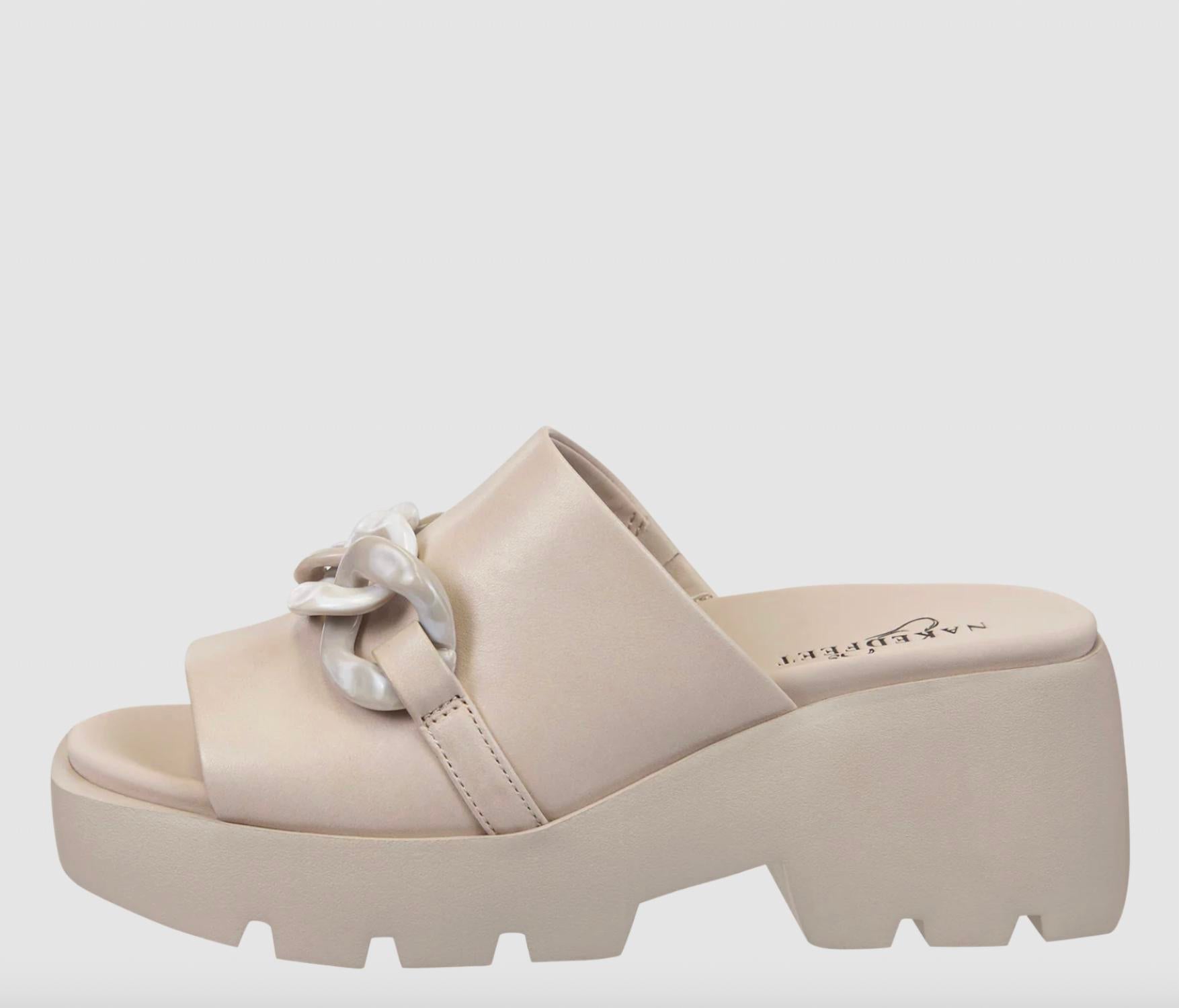 Naked Feet Women's Iso Platform Sandals in beige - women's sandal - detail view