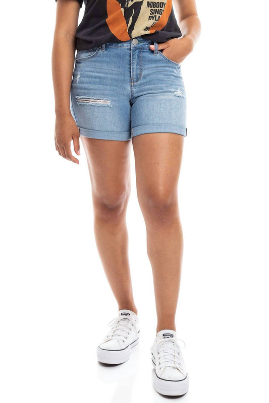 1822 Denim - Mid-rise Roll Cuff Jean Shorts