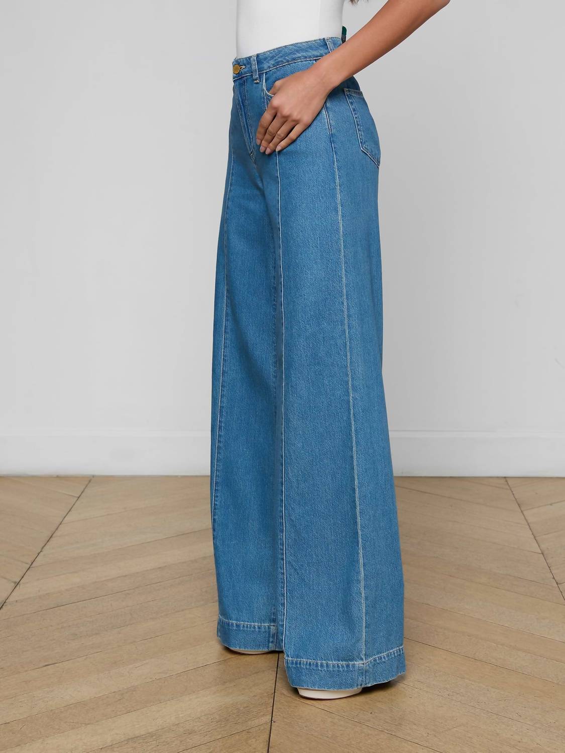 L'Agence - Sandy High Rise Wide Leg Jeans