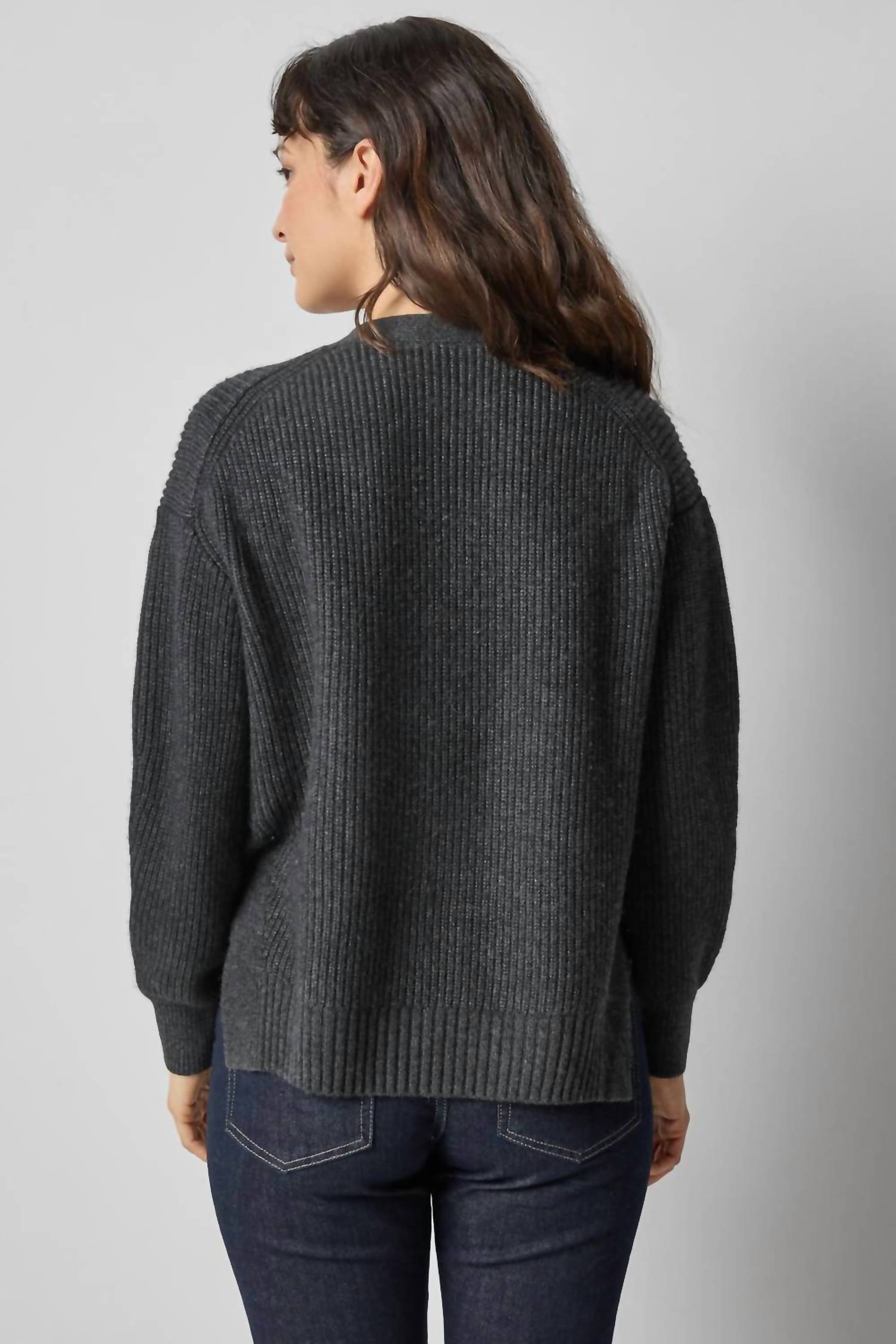 Lilla P - Relaxed Side Vent Cardigan