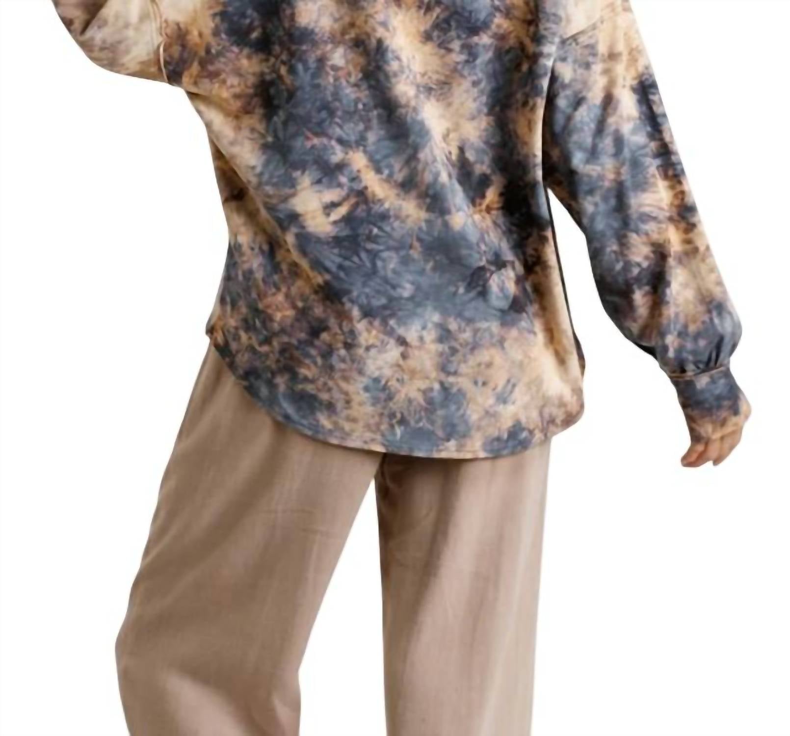 Umgee - Tie Dye Twisted Collar Sweater
