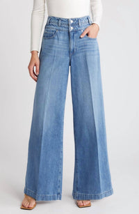 Paige - Portia Double Waistband Wide Leg Jeans