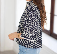 Sincerely Ours - Polka Dot Pattern 3/4 Sleeve Top