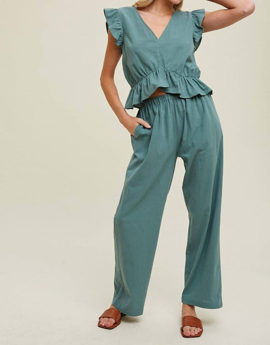 Wishlist - Ruffle Relaxed Crop Top And Pants Set