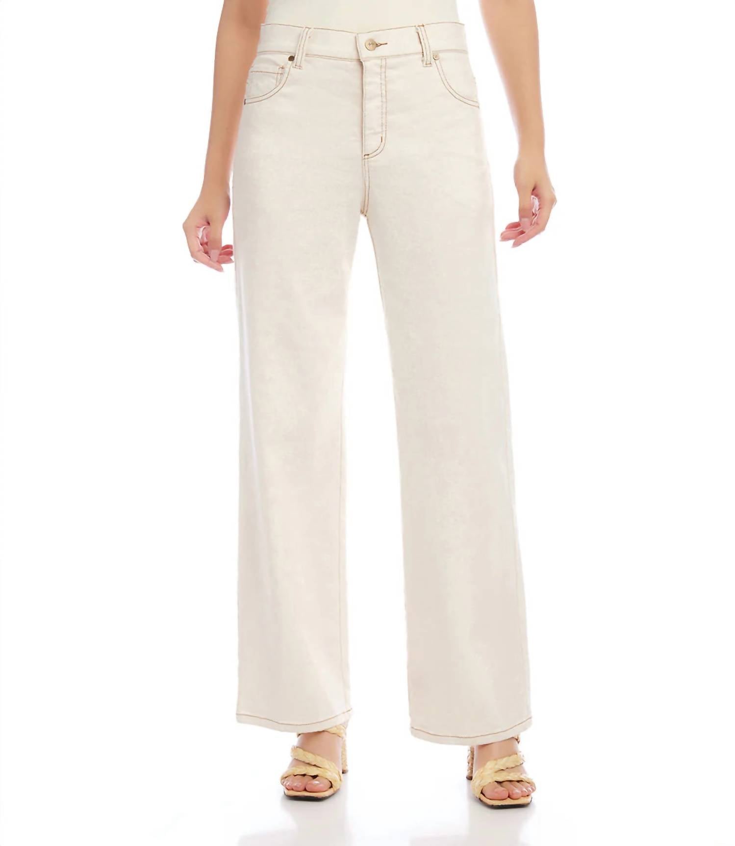 Karen Kane Nova Natural Wide Leg Jeans - women's pants