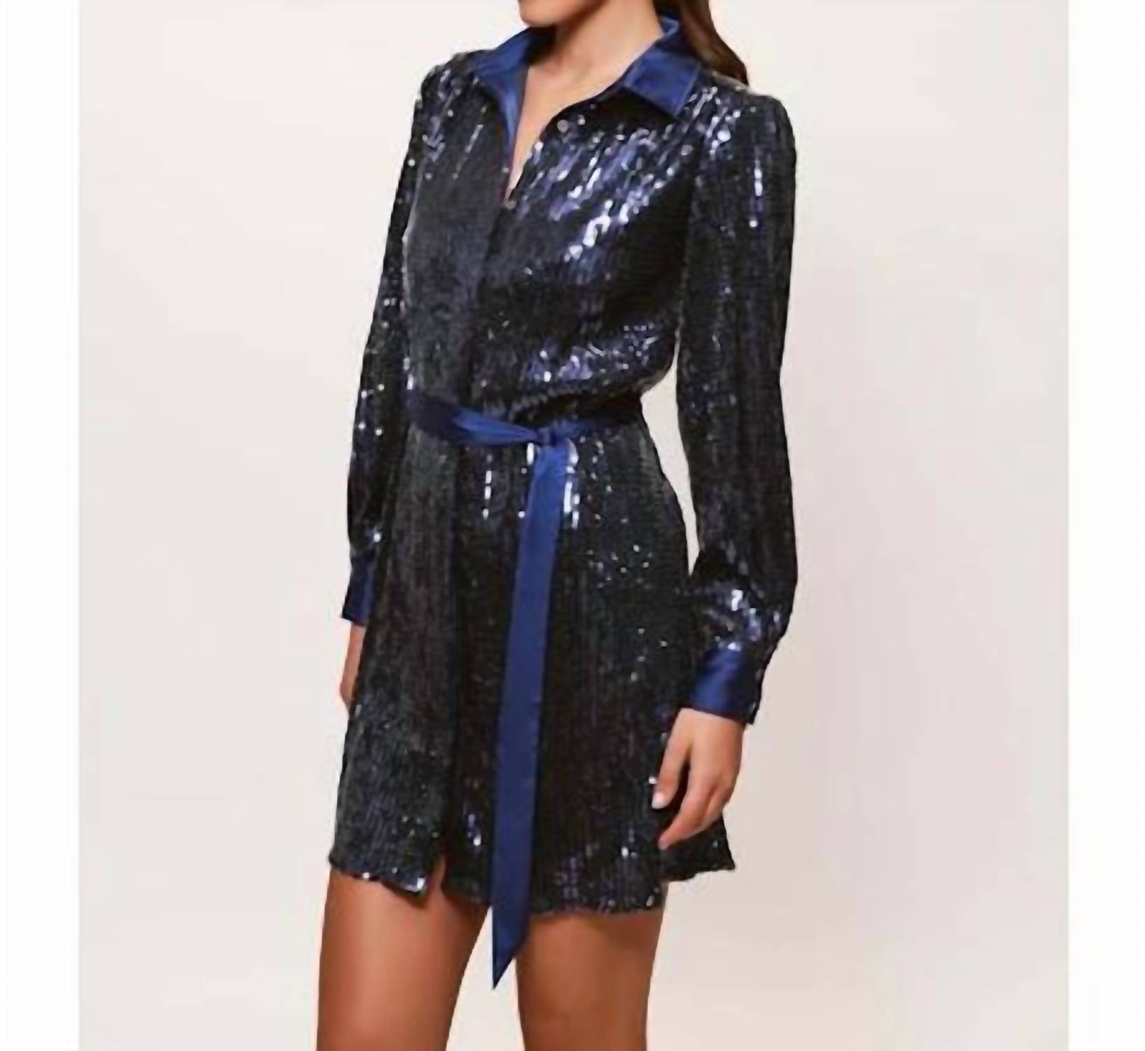 hutch CLAUDETTE DRESS in navy - women's dress - detail view