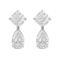 Diana M Jewels - Women's Cushion & Pear Lab-grown Diamond Stud Earrings (10.00 Tcw) - Bold