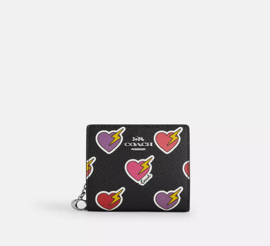 Coach - Snap Wallet With Heart Bolt Print