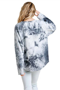 Umgee - Raglan Sleeve Raw Edged Top