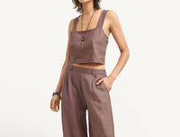 Vitamin A - Tallows Linen Crop Top