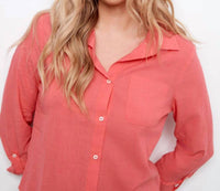 Charlie B - Rolled Up Sleeve Button Up Shirt