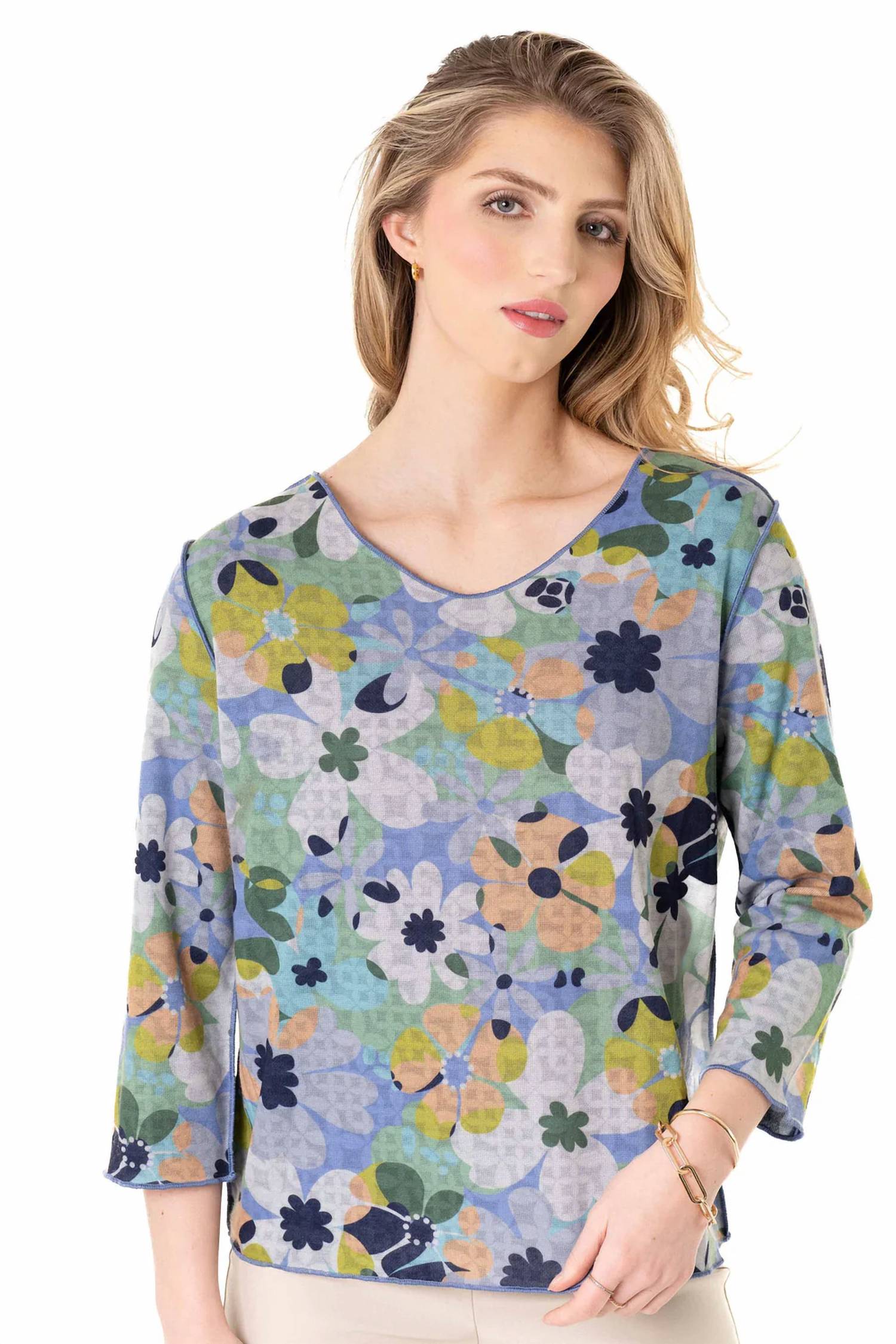 Trisha Tyler - Reversible Garden Print Blouse