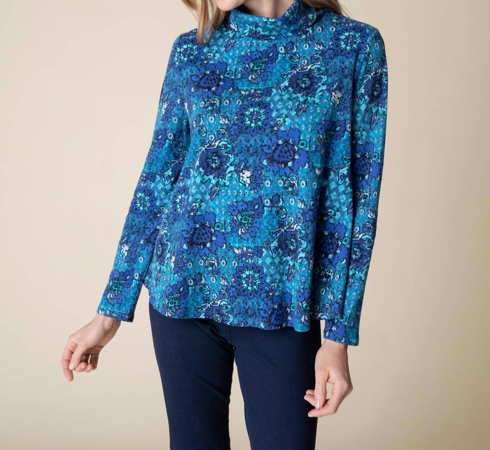 Habitat - French Floral Swing Turtleneck