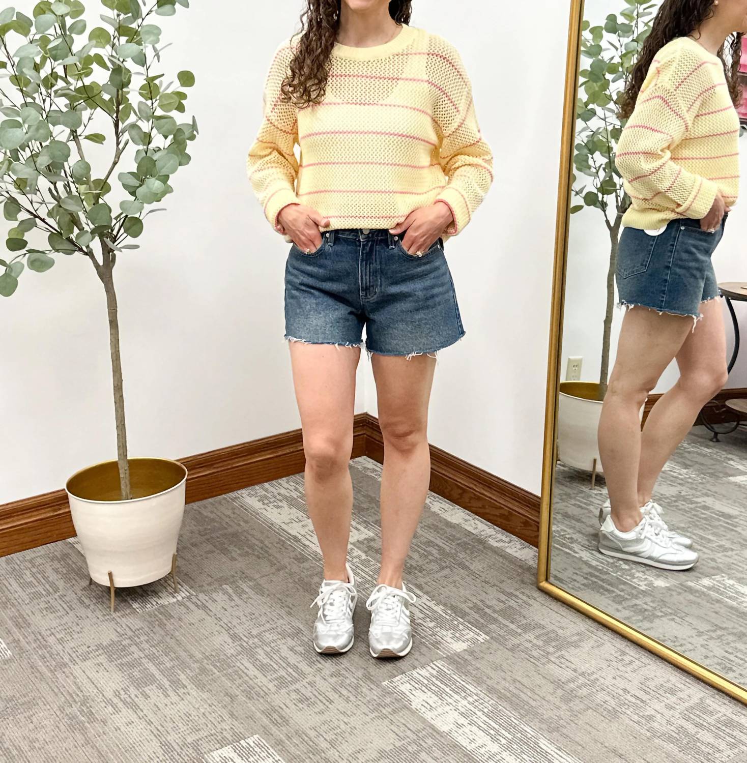 Wishlist - Striped Open Knit Sweater