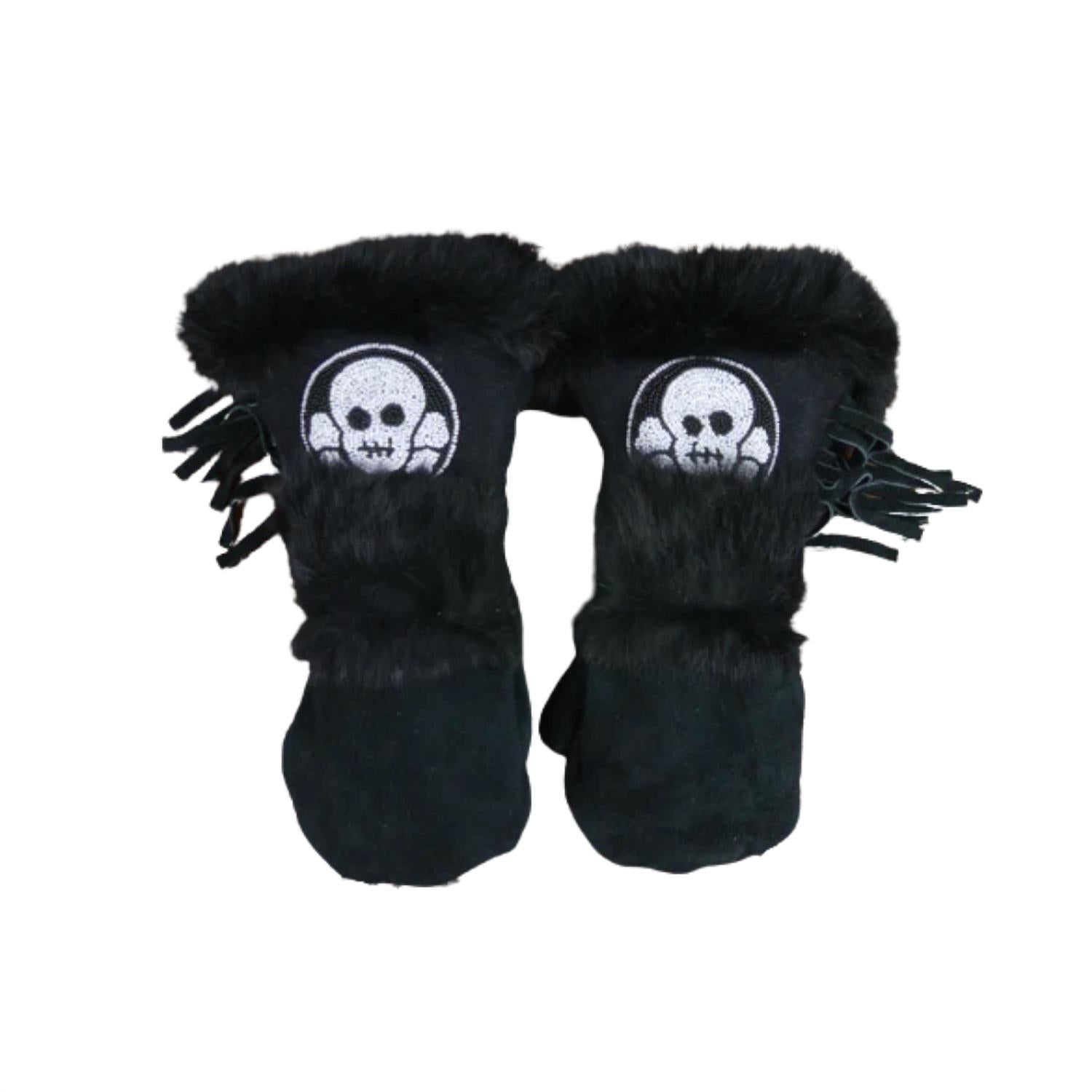 Astis Kids' Suede Leather Mittens in mayday - kids' accessory - alternate view