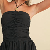 Klesis - Halter Flared With Stone Detail Midi Dress