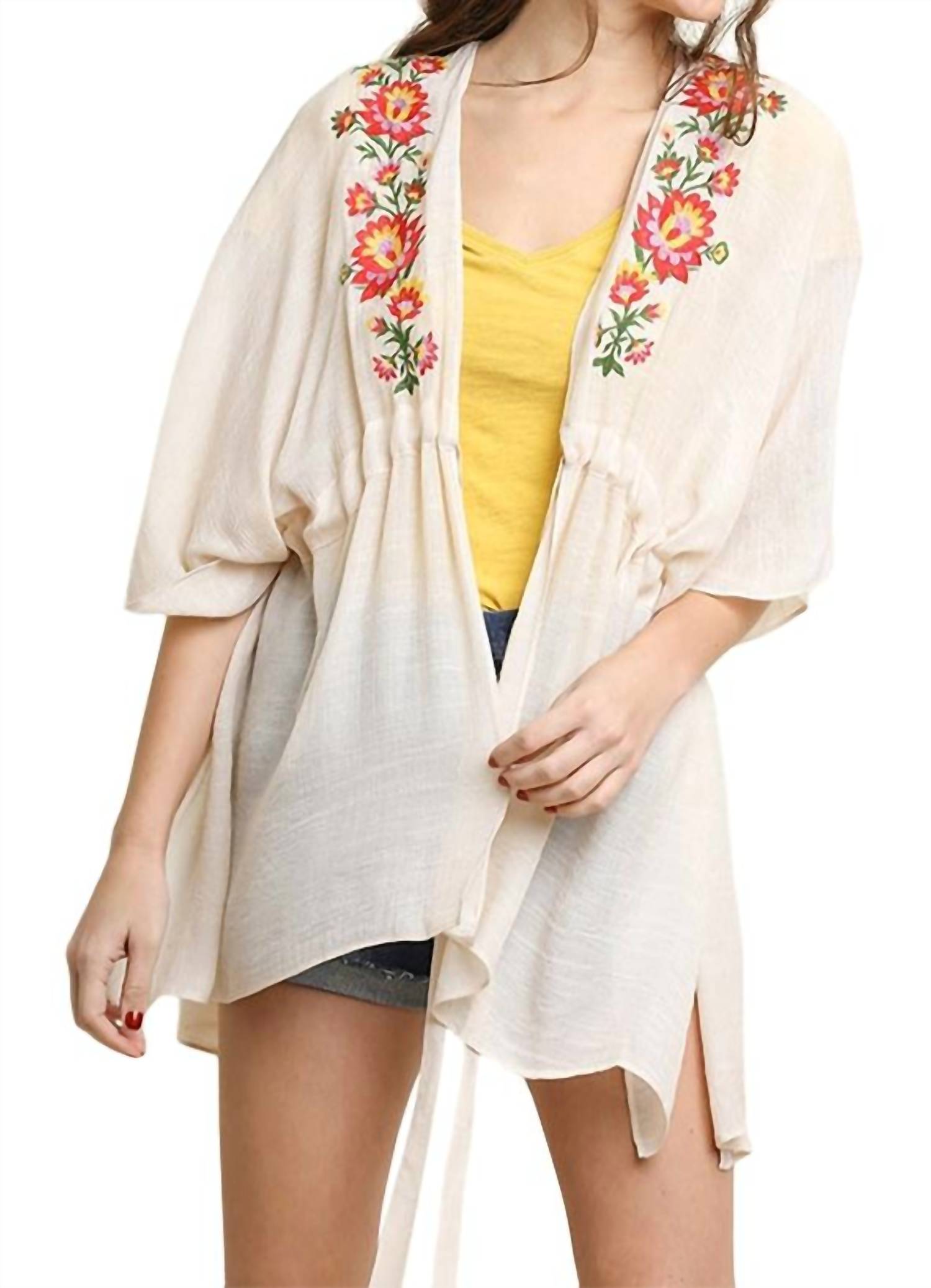 Umgee - Floral Embroided Kimono