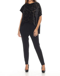 Joseph Ribkoff - Women's Foiled Animal Print Velvet Jumpsuit