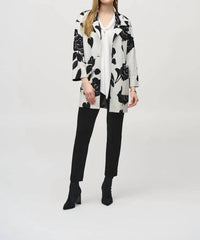 Joseph Ribkoff - Jacquard Sweater Floral Straight Coat