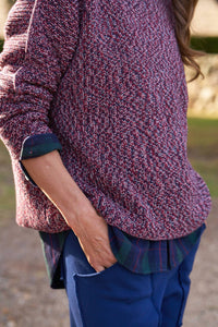 Frank & Eileen Women's Montecito Sweater in red navy white - women's sweater - view 4