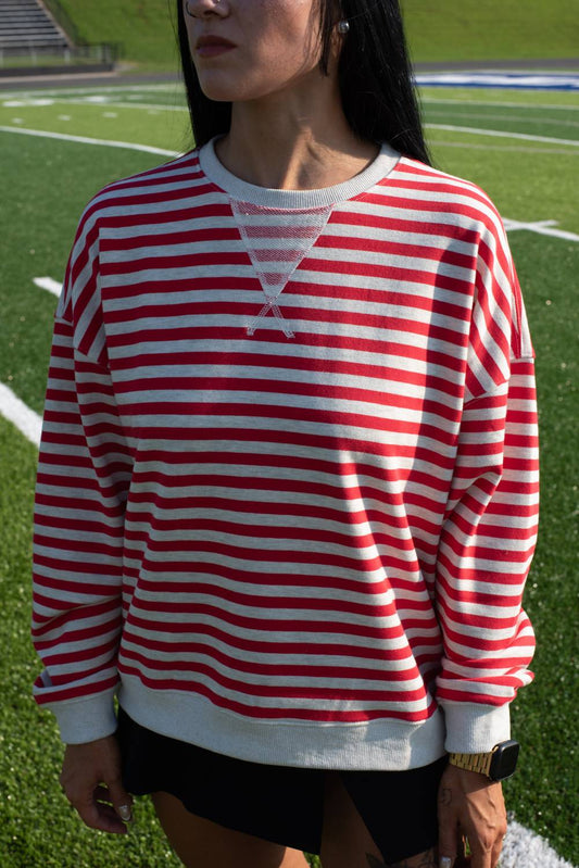 Miou Muse - Women's Stripe Knit Pullover