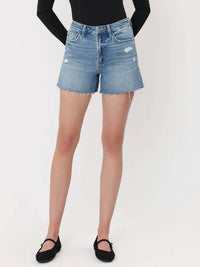 Vervet By Flying Monkey - Super High Rise A Line Denim Shorts