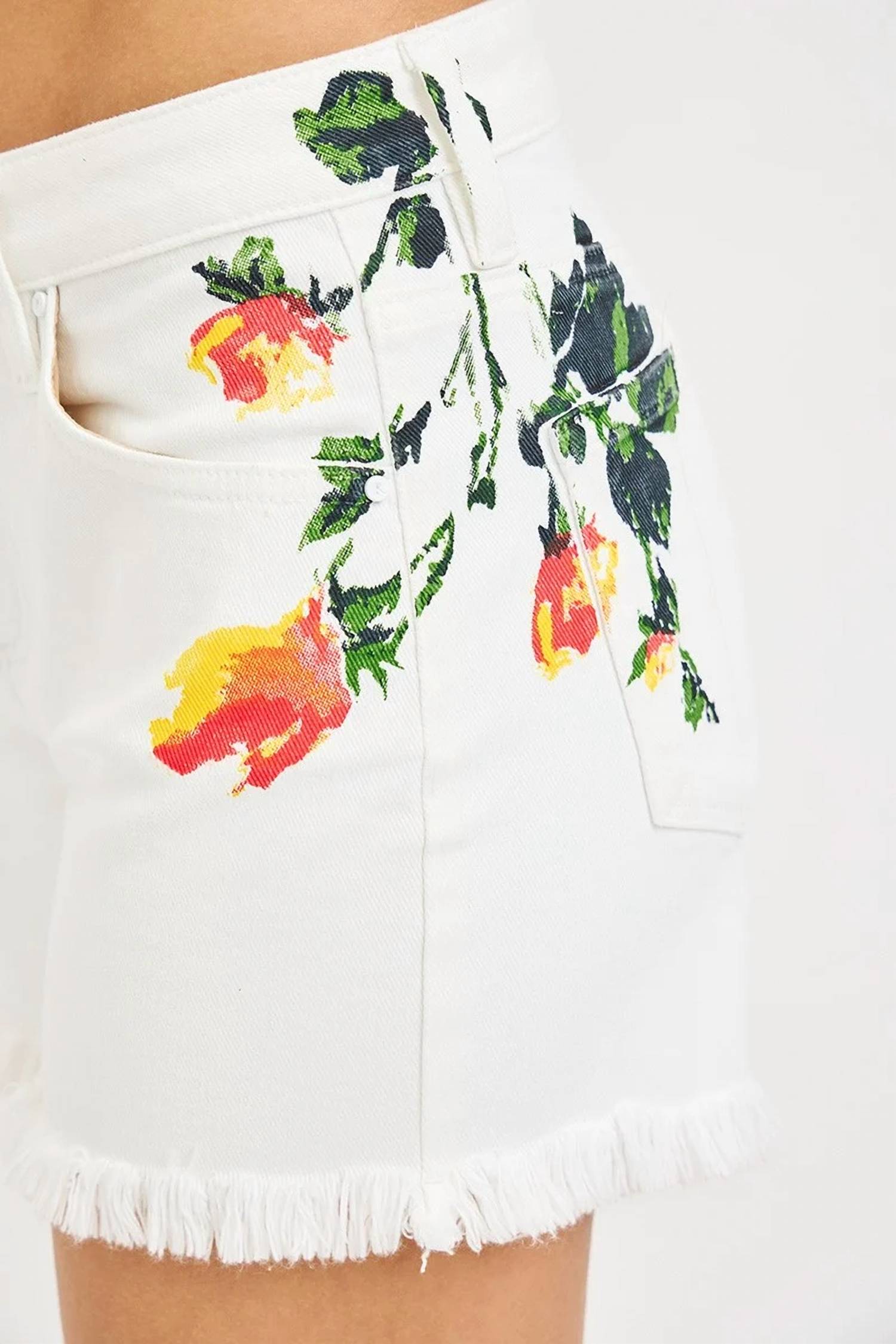 Risen - Farrah Floral Denim Shorts