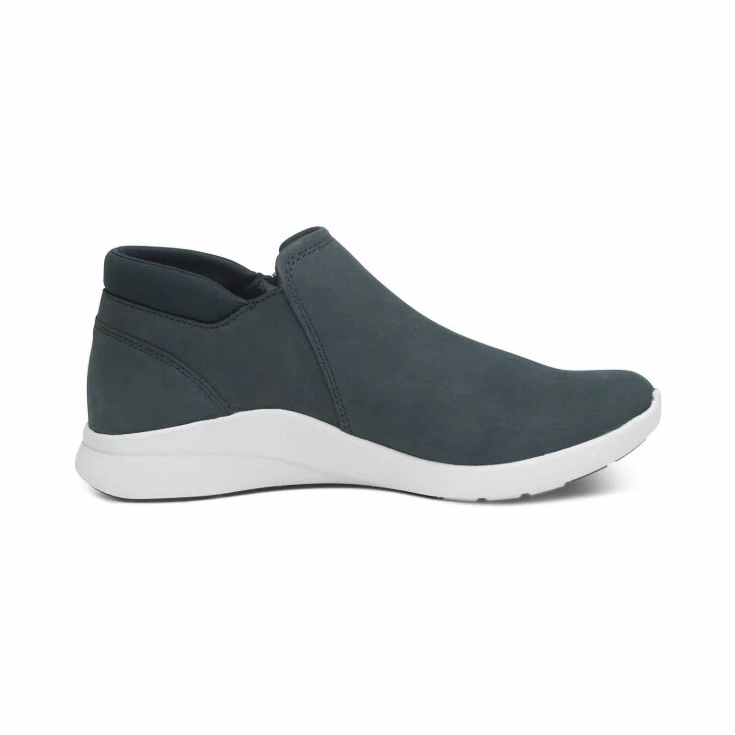 Aetrex Women's Addie Boot in navy - women's shoe - detail view
