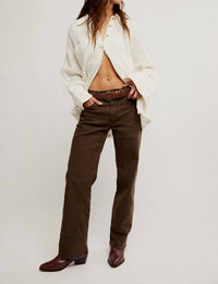 Free People - Risk Taker Mid-rise Straight Leg Jeans