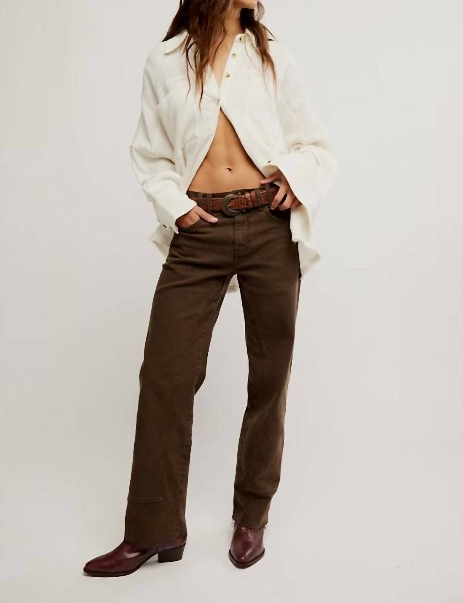 Free People - Risk Taker Mid-rise Straight Leg Jeans