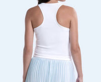 Lucky in Love Racer Rib Tank in love racer rib tank in white - women's tank top - alternate view