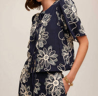 Fifteen Twenty - Nadine Embroidered Bow Top