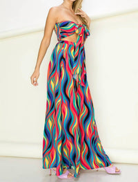 Fiestar - Duchess Tube Top And Palazzo Pants Set