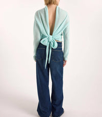 Brodie Cashmere Valerie Multi-Way Cashmere Cardigan in aqua mint - women's cardigan - view 5