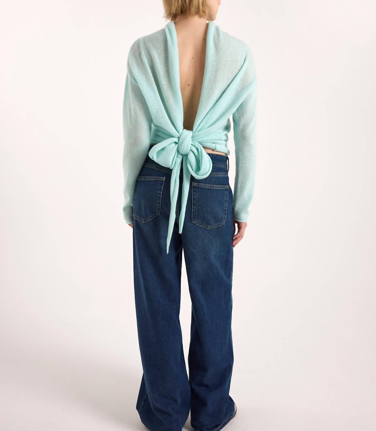 Brodie Cashmere Valerie Multi-Way Cashmere Cardigan in aqua mint - women's cardigan - view 5