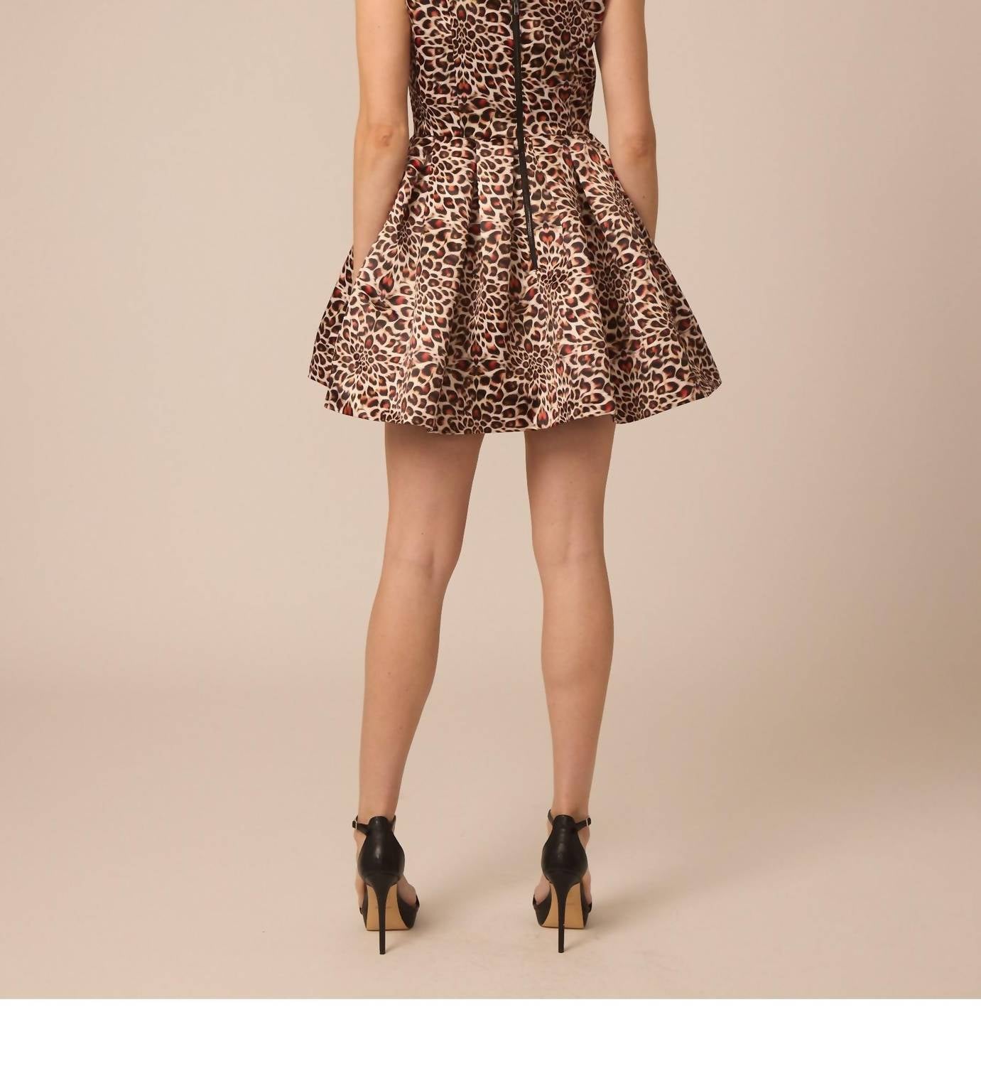 GILNER FARRAR Adrianne Mini Dress in kaleidoscope leopard print 1 - women's dress - detail view