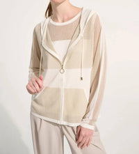 Joseph Ribkoff - Hooded Zip Front Knit Jacket