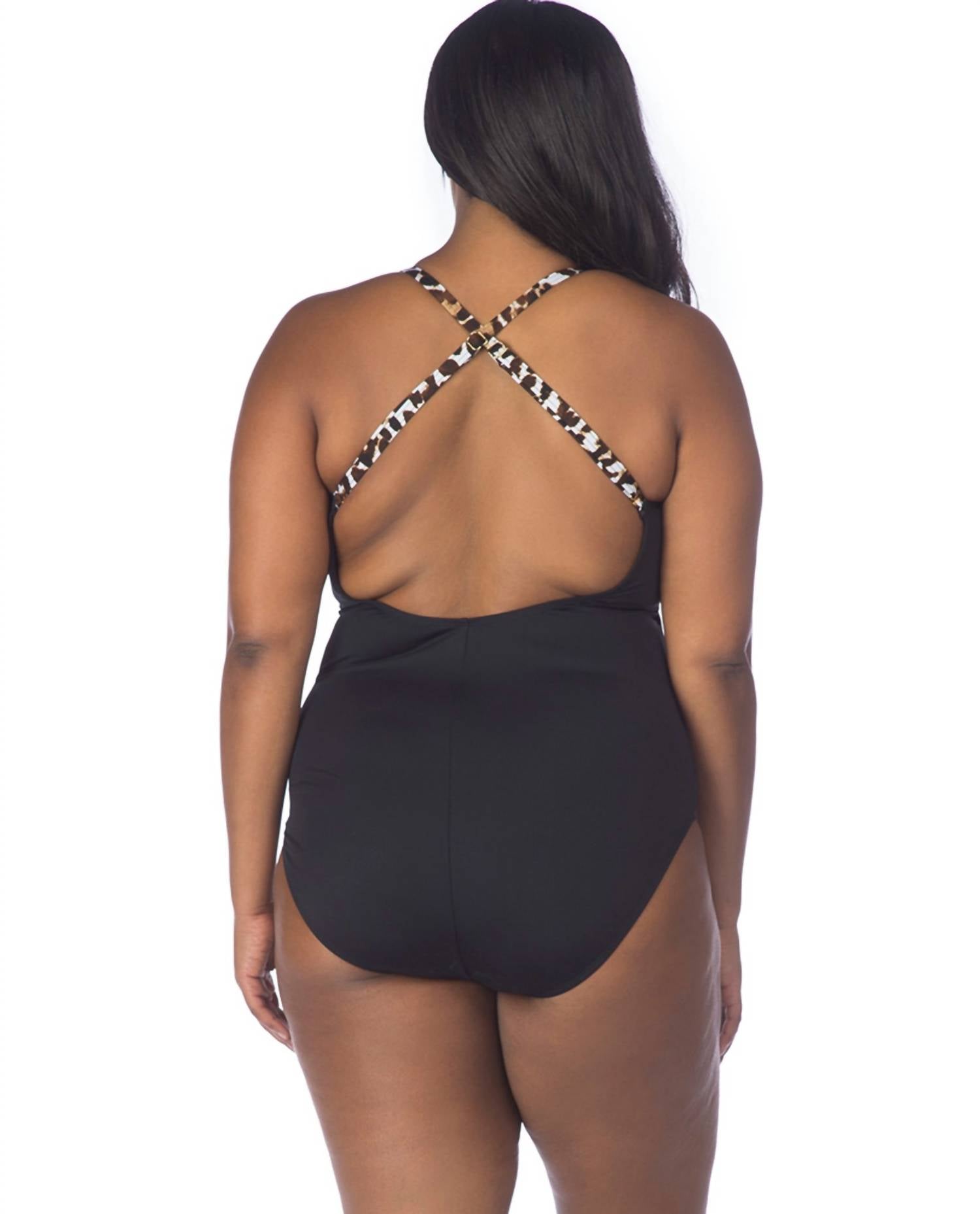 La Blanca - High Neck Lace Up One Piece Swimsuit - PLUS