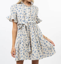 Ivy Jane Ditsy Gauze Mini Dress in blue - women's dress - alternate view