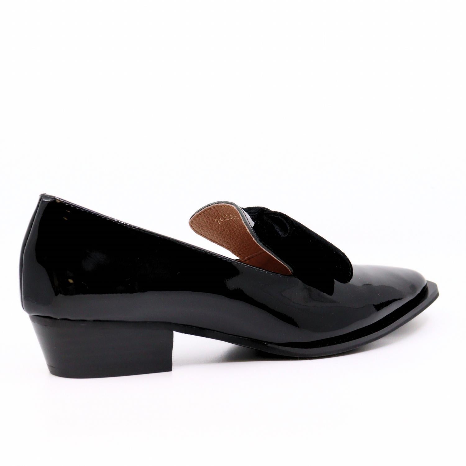 ALL BLACK Women's Pat And Bow Loafers in black - women's flats - detail view