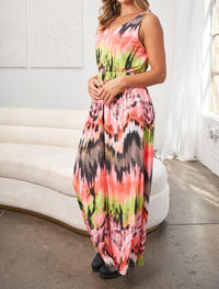 White Birch - Tie-dye Sleeveless Maxi Dress
