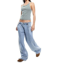 Lioness She's All That Low Rise Wide Denim Jeans in washed blue - women's jeans - view 4